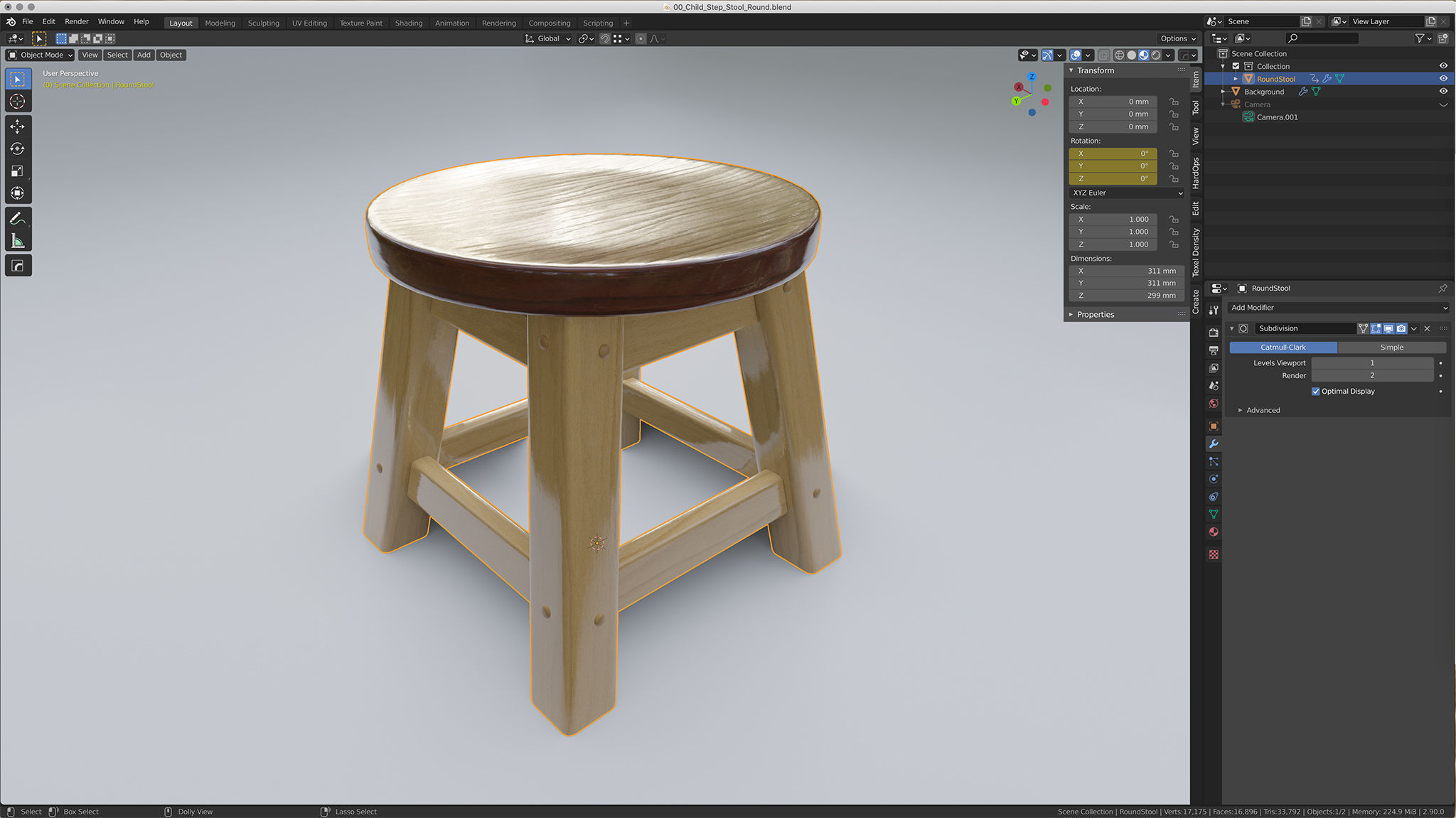 Child Step Stool 3D model_5