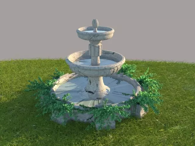 Fountain Model in grass 3D print model_0