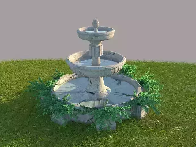 Fountain Model in grass