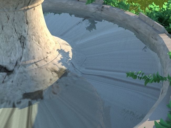 Fountain Model in grass 3D print model_2