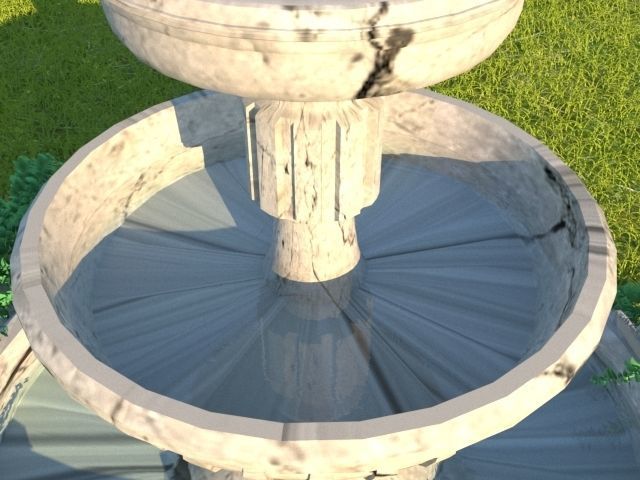 Fountain Model in grass 3D print model_4
