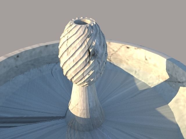 Fountain Model in grass 3D print model_5