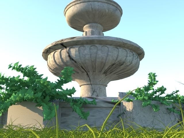 Fountain Model in grass 3D print model_6