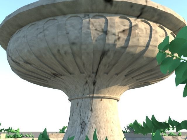 Fountain Model in grass 3D print model_3