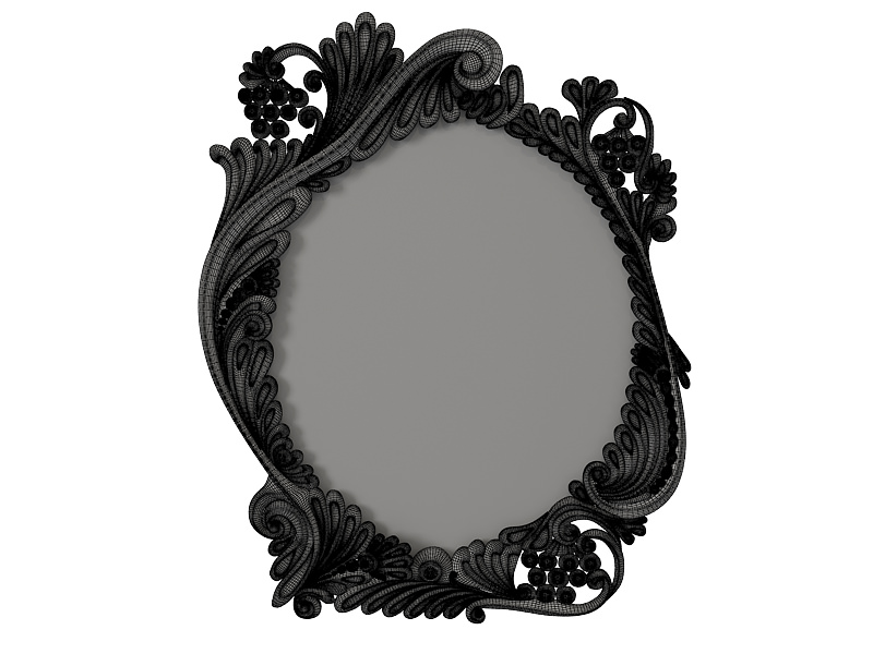 Mirror ornate bronze - 3D model_3