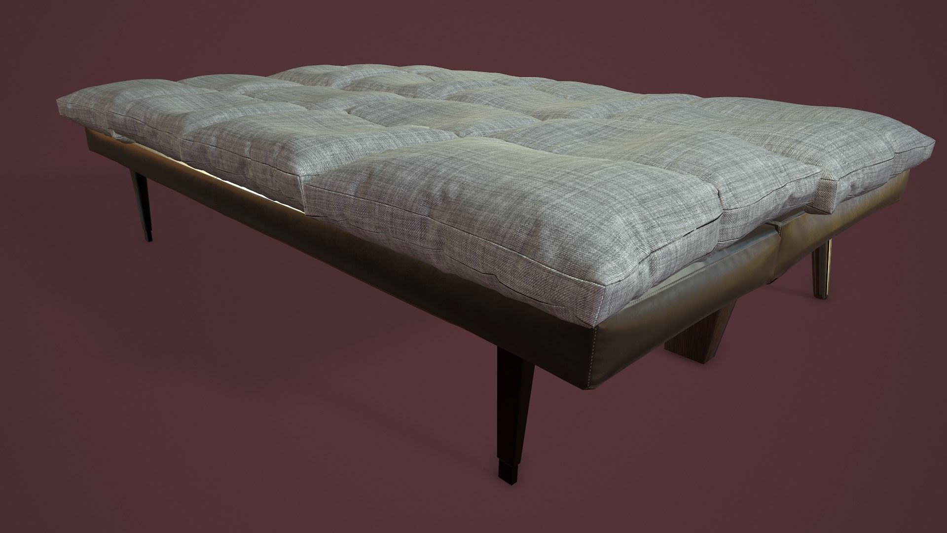 RIGGED Sofa Bed Low-poly 3D model_14