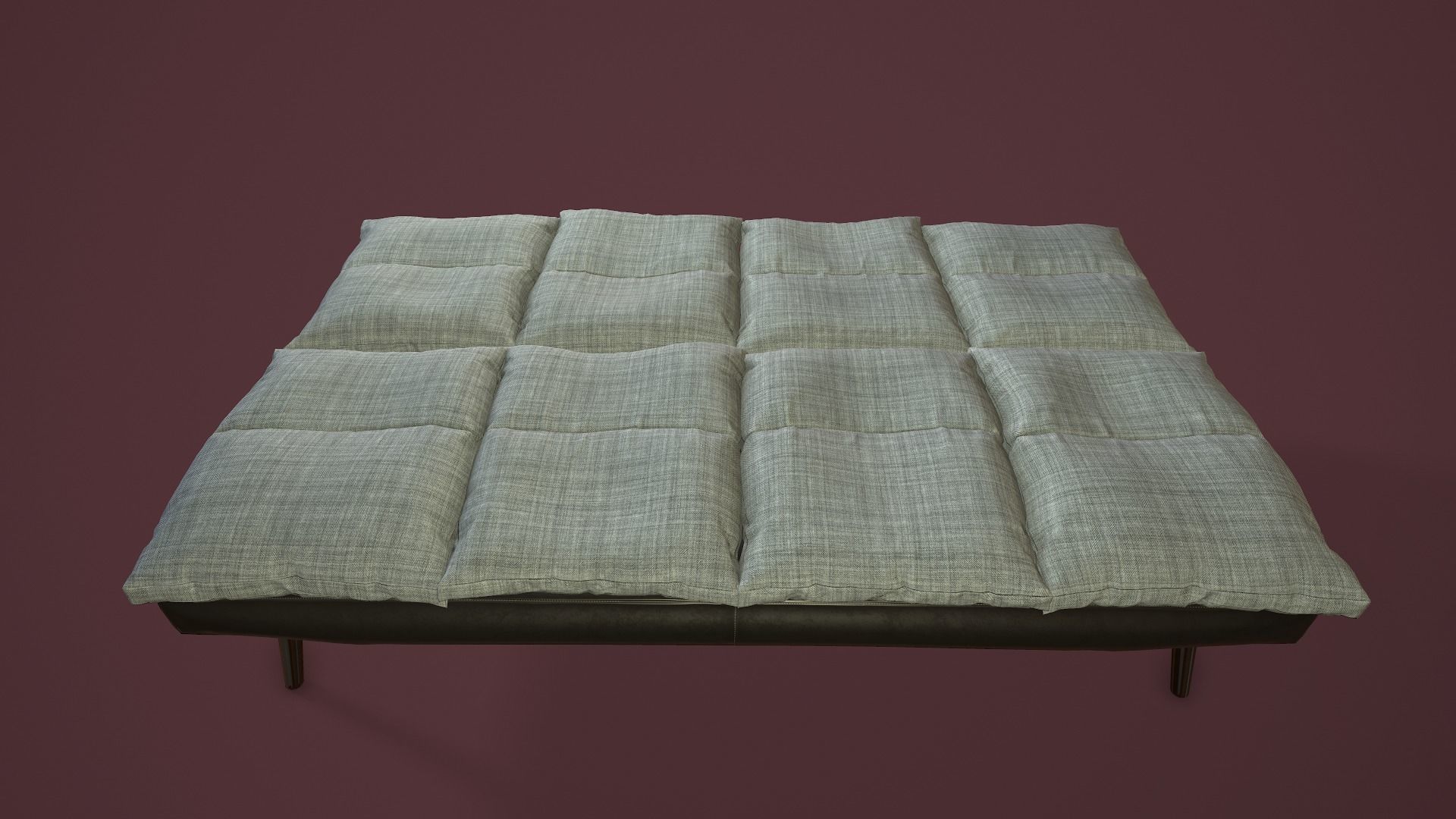 RIGGED Sofa Bed Low-poly 3D model_12