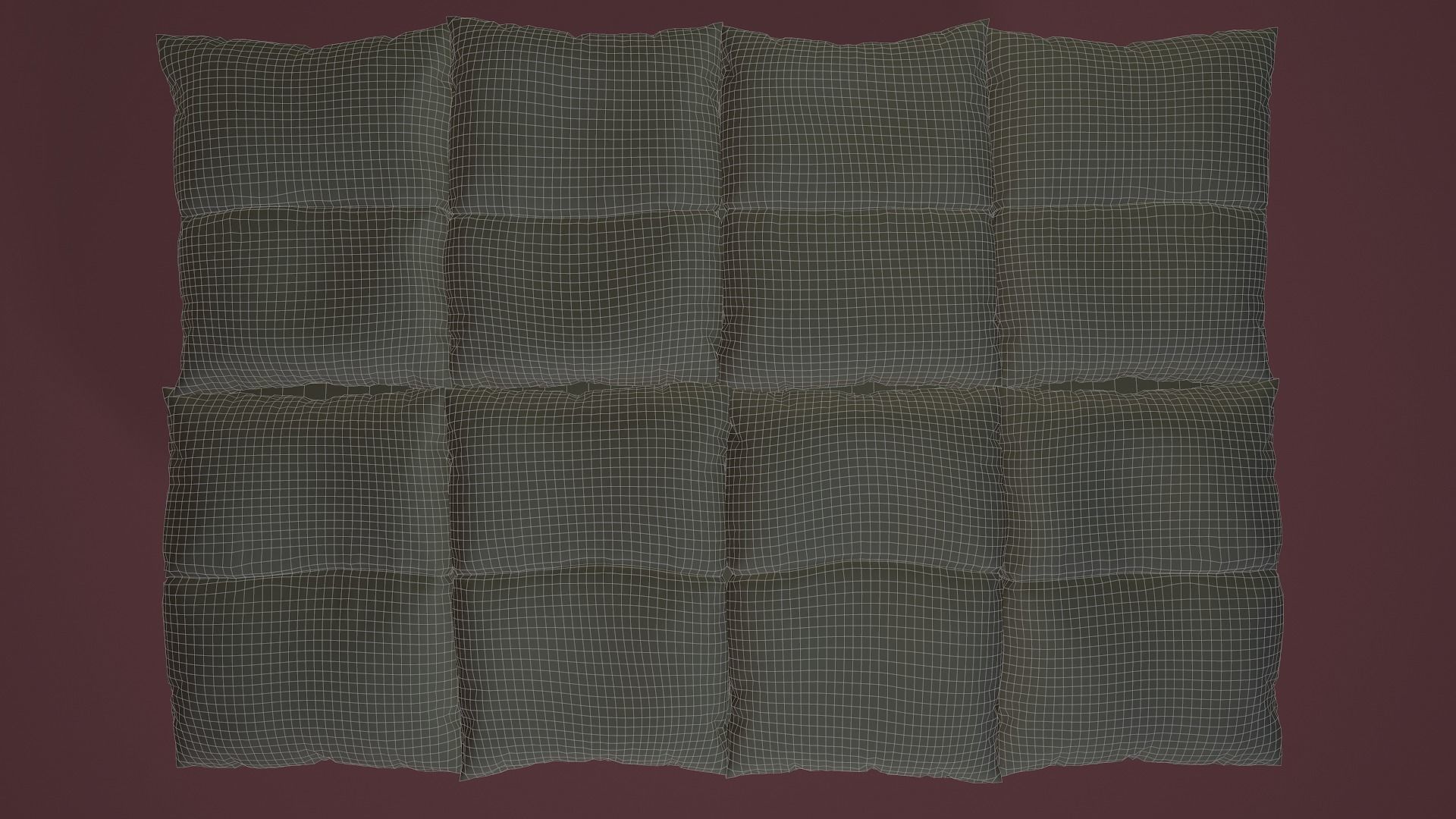 RIGGED Sofa Bed Low-poly 3D model_23