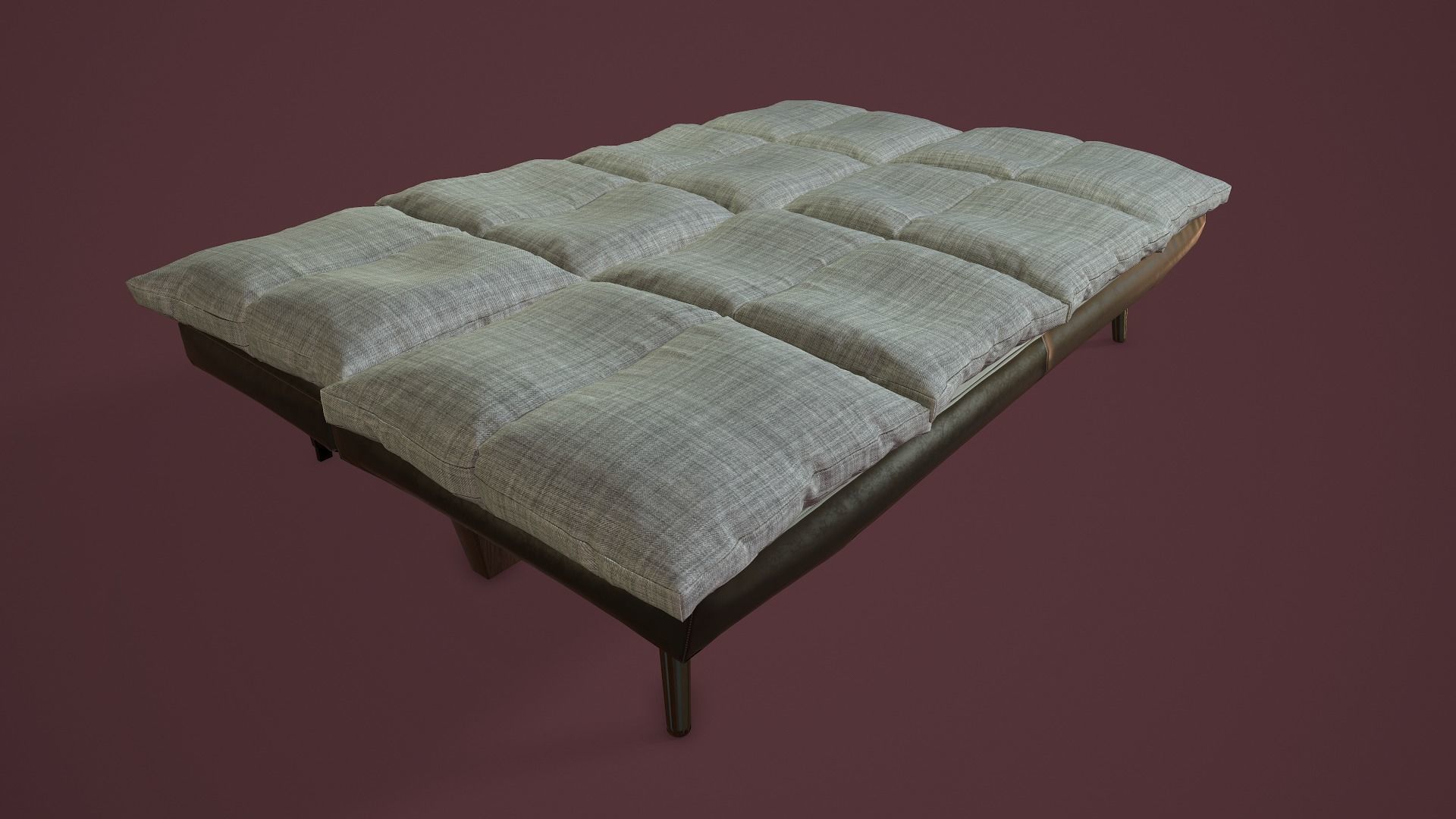 RIGGED Sofa Bed Low-poly 3D model_10