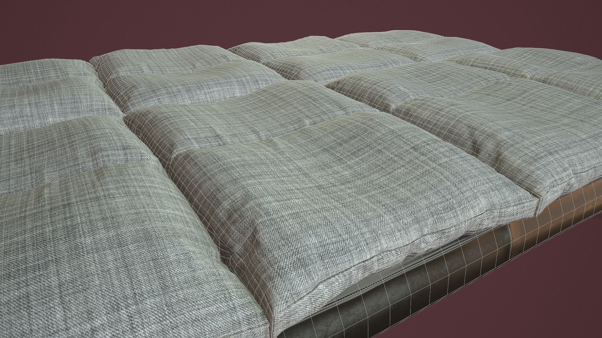 RIGGED Sofa Bed Low-poly 3D model_20