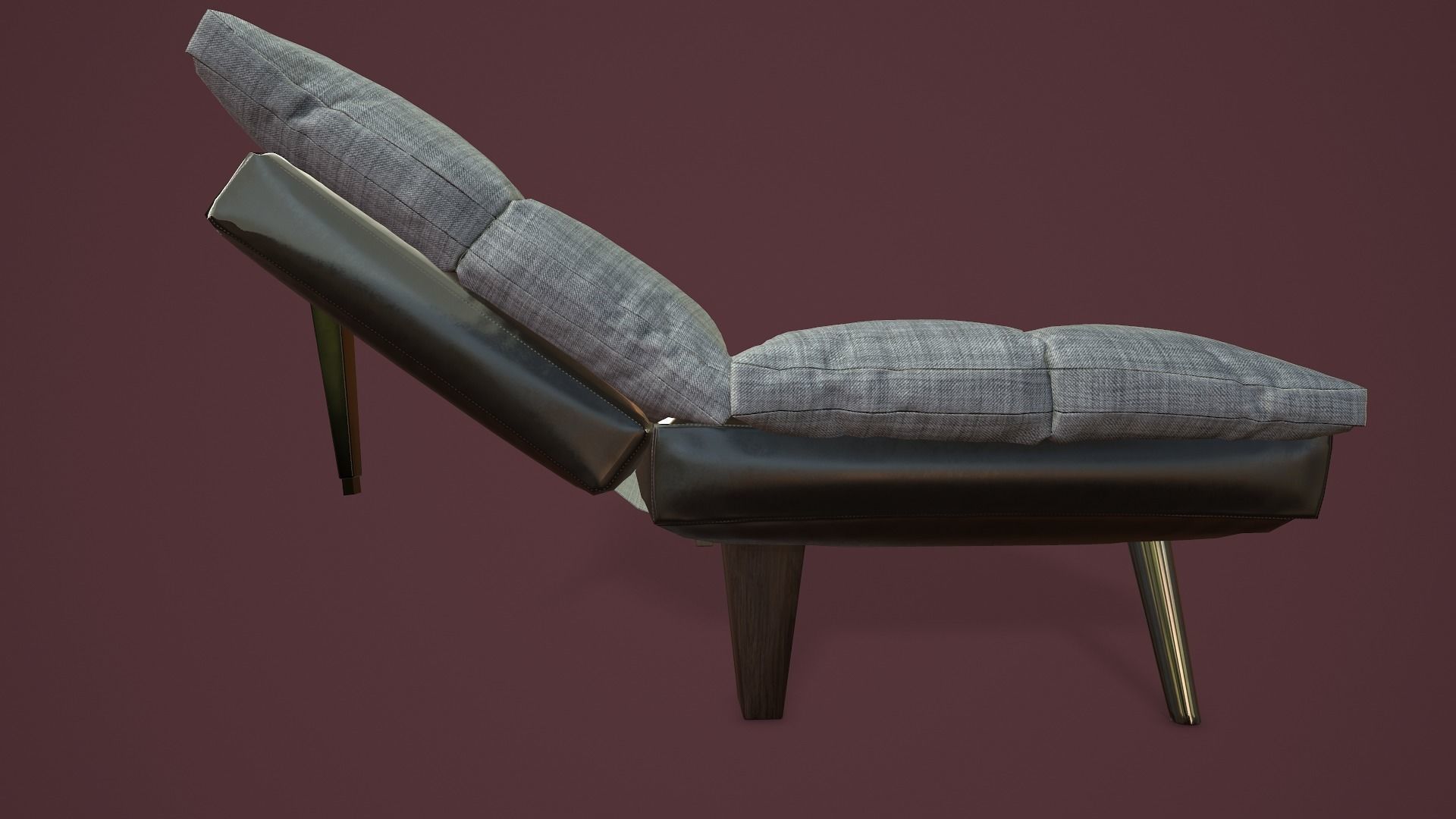 RIGGED Sofa Bed Low-poly 3D model_9