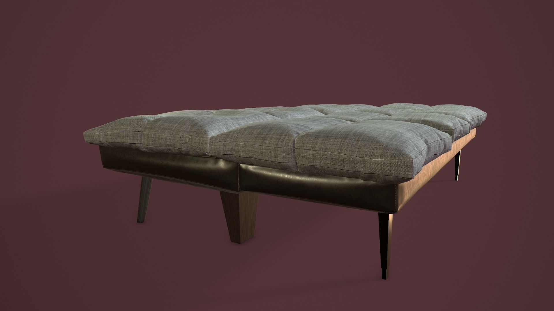 RIGGED Sofa Bed Low-poly 3D model_13