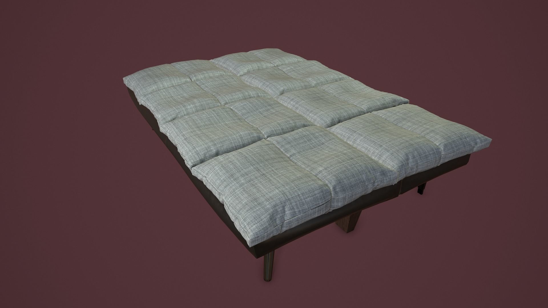 RIGGED Sofa Bed Low-poly 3D model_11
