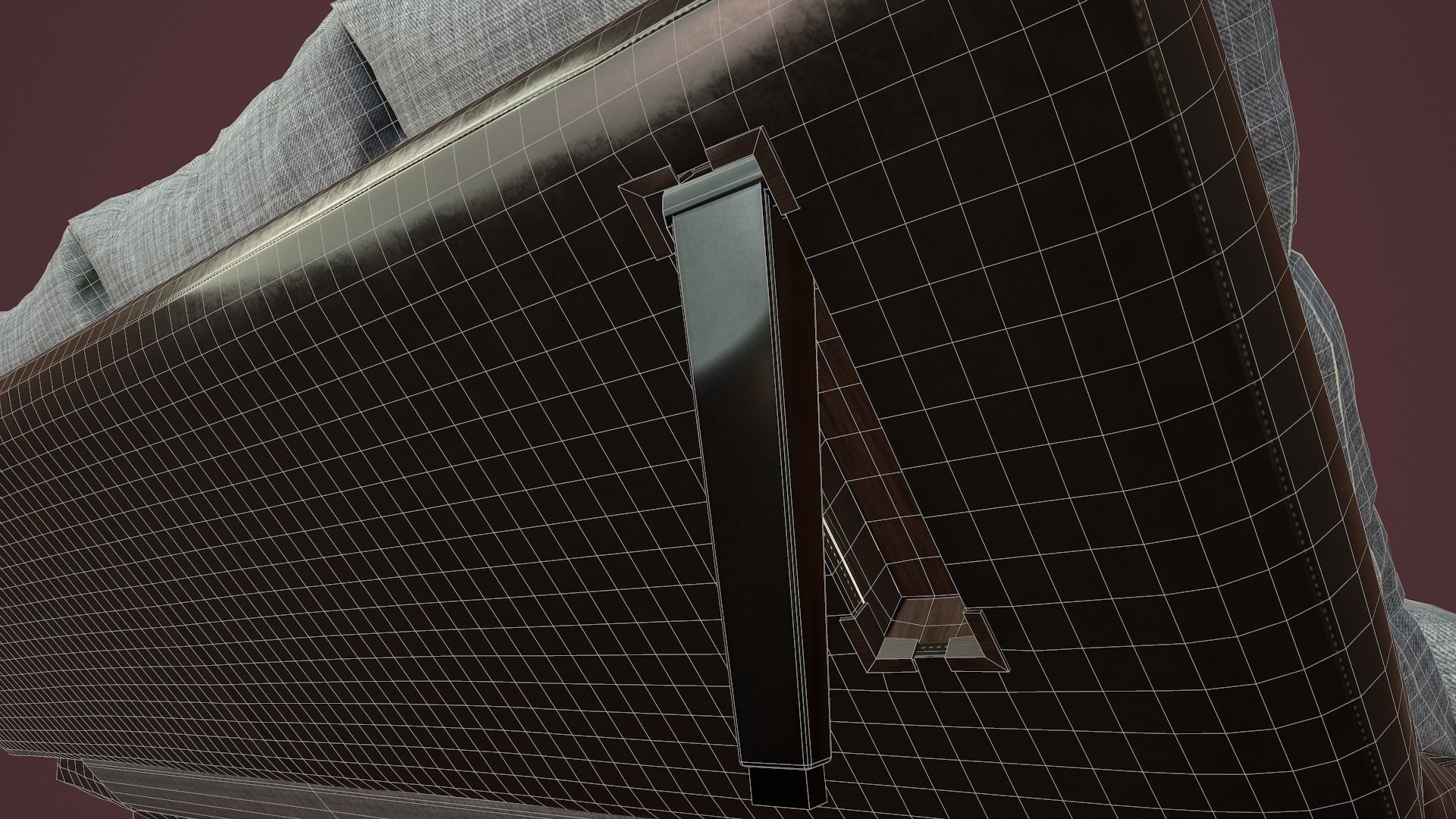 RIGGED Sofa Bed Low-poly 3D model_18