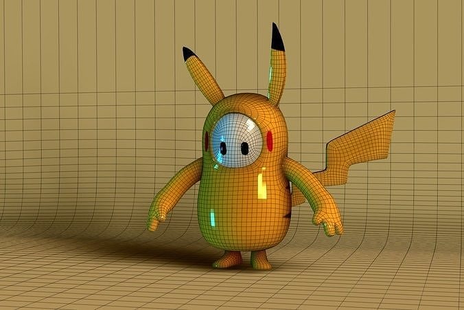 Fall Guys Pikachu Low-poly 3D model