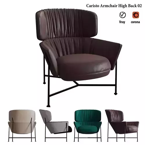 Caristo Armchair High Back 02 3D model