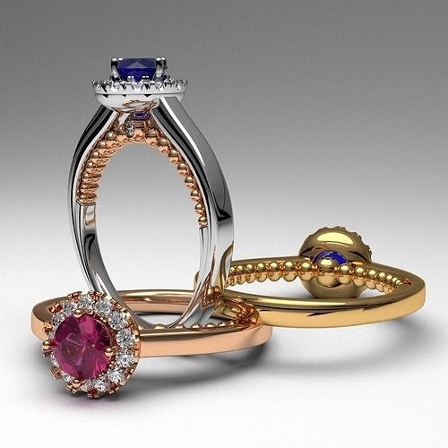 amazing unique design 3d printable engagement ring 3D print model