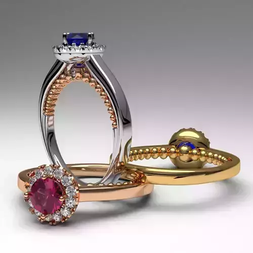 amazing unique design 3d printable engagement ring