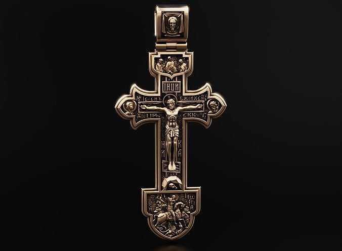 Orthodox cross with savior and saints 537 3D print model