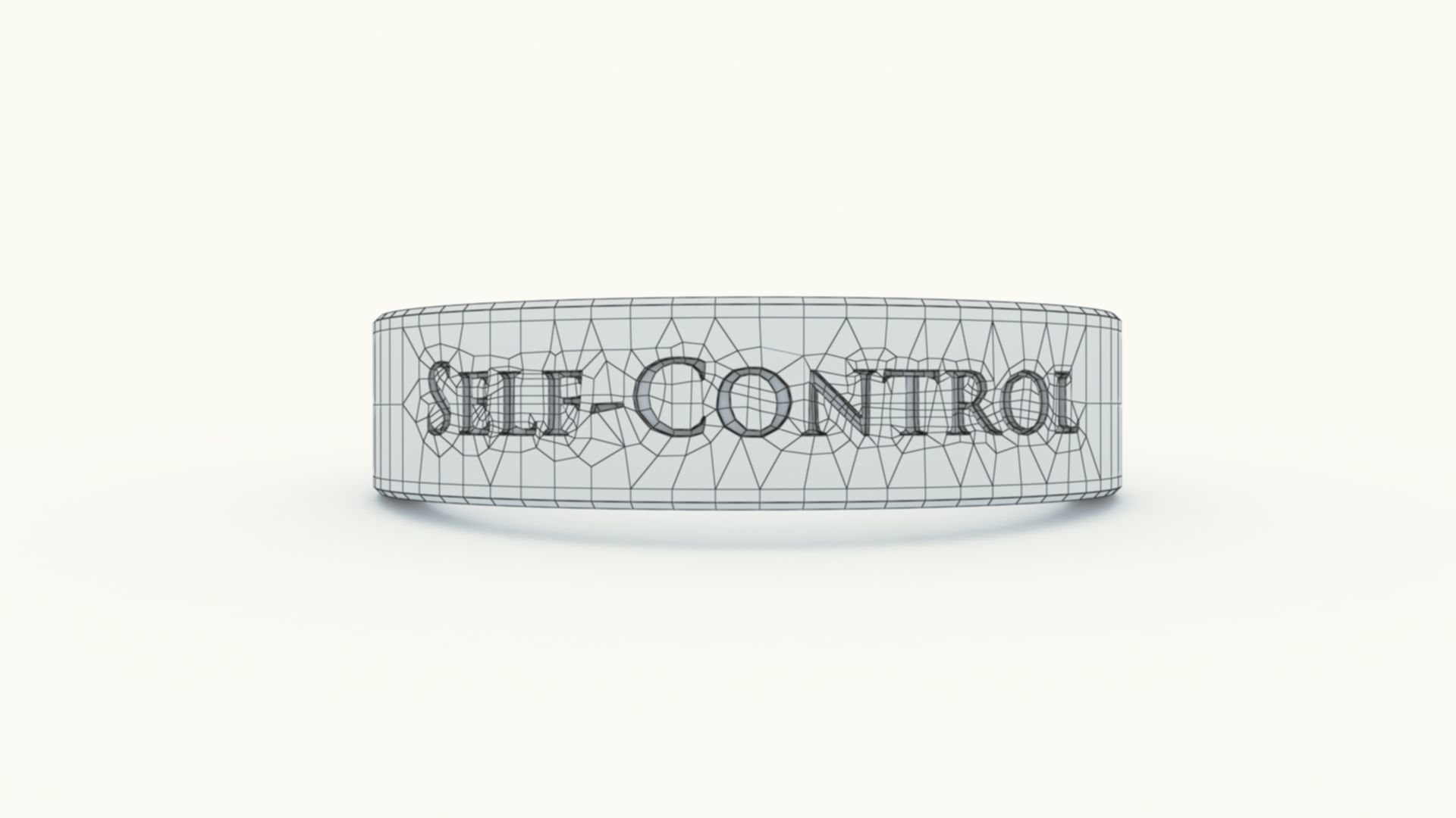 Self-Control Female Ring Gold 3D print model_11