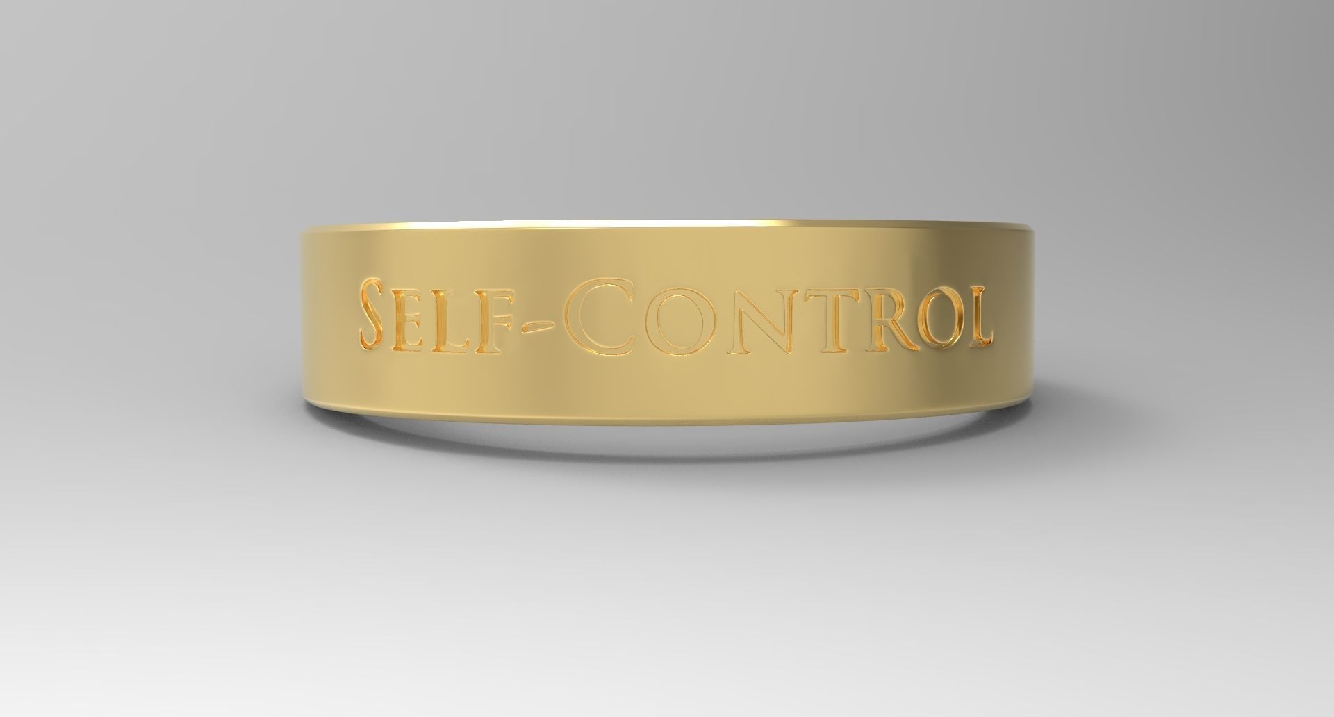 Self-Control Female Ring Gold 3D print model_1