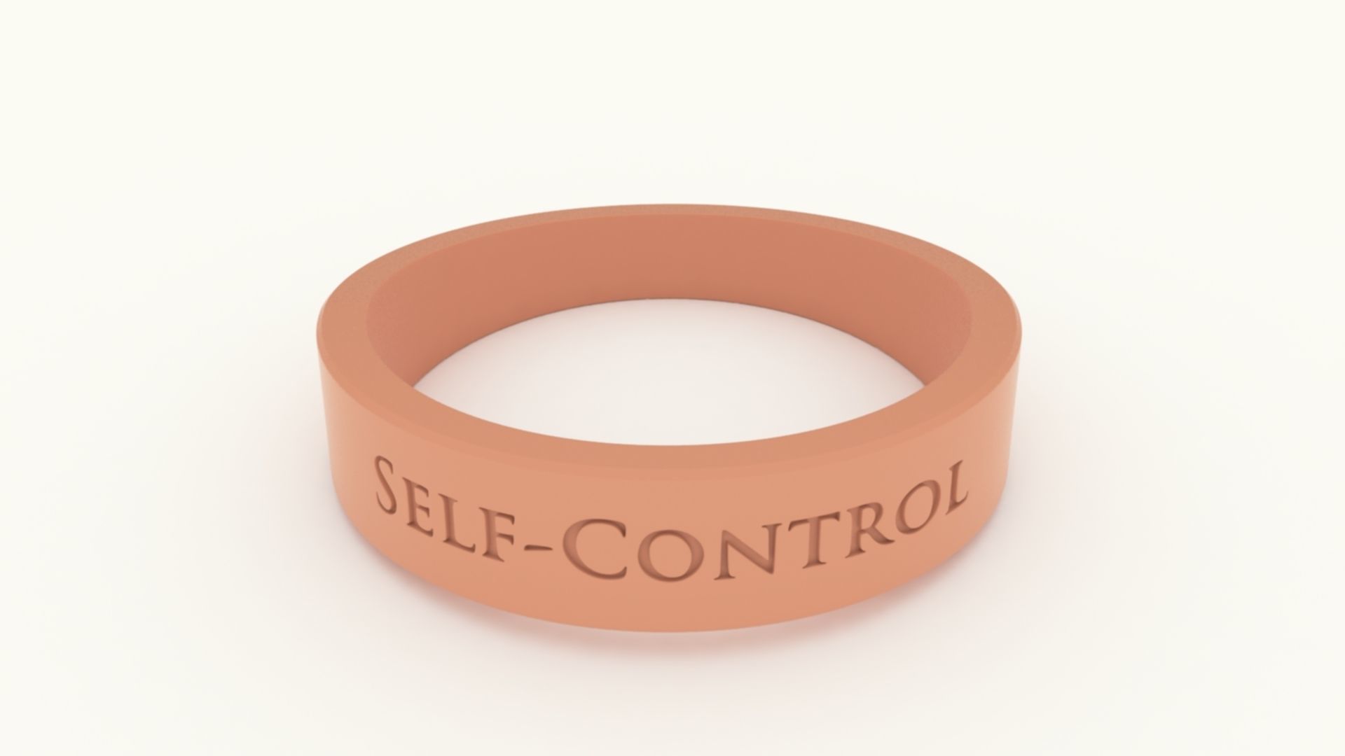 Self-Control Female Ring Gold 3D print model_5