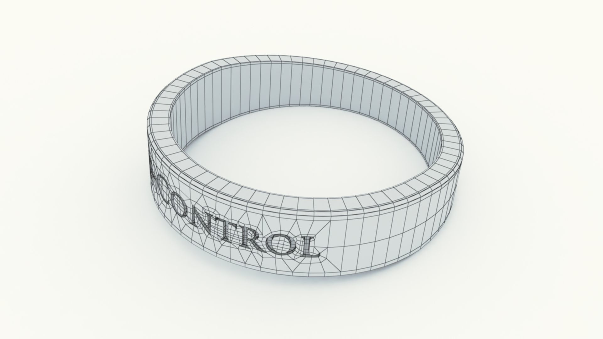 Self-Control Female Ring Gold 3D print model_12