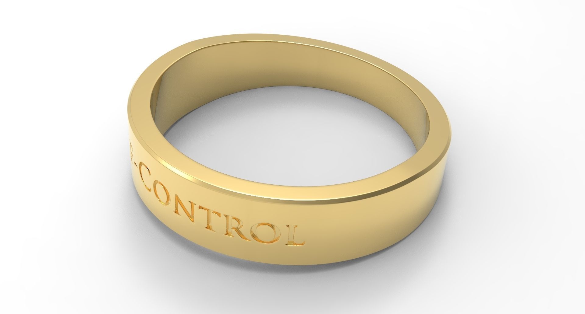 Self-Control Female Ring Gold 3D print model_2