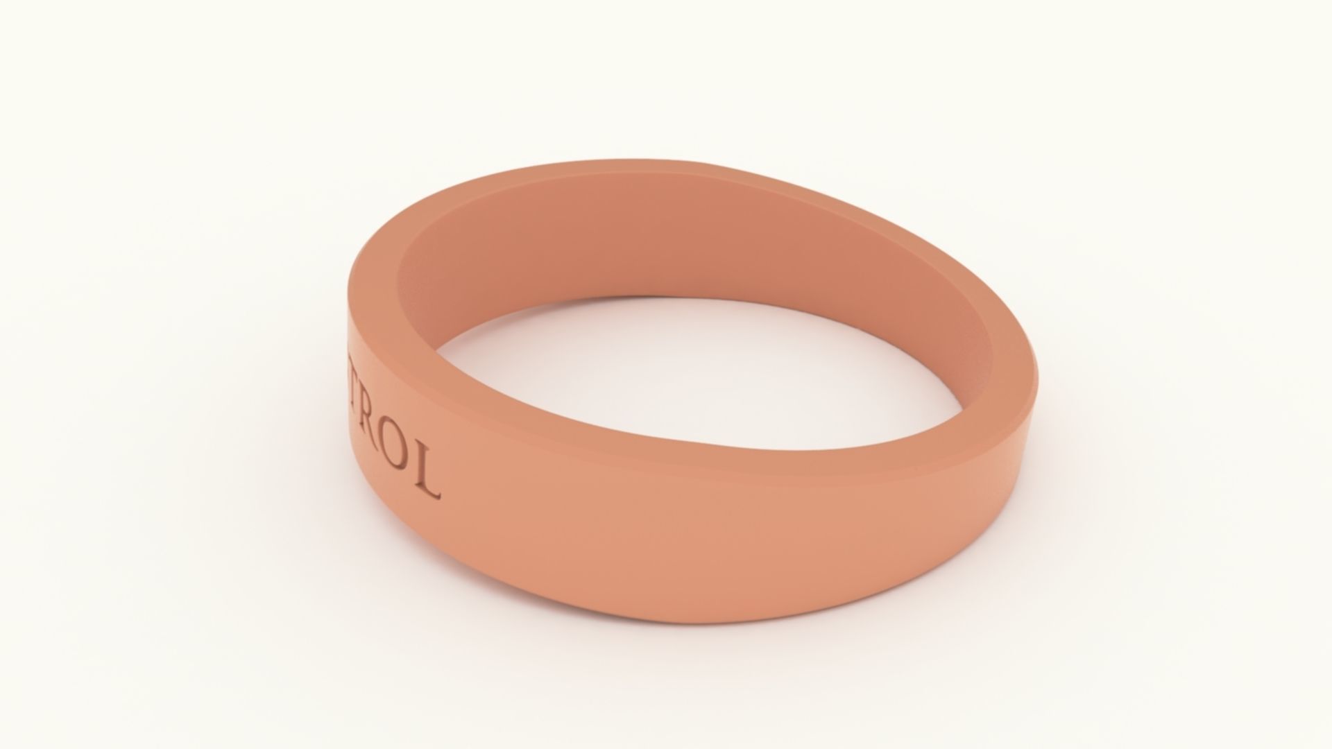 Self-Control Female Ring Gold 3D print model_7