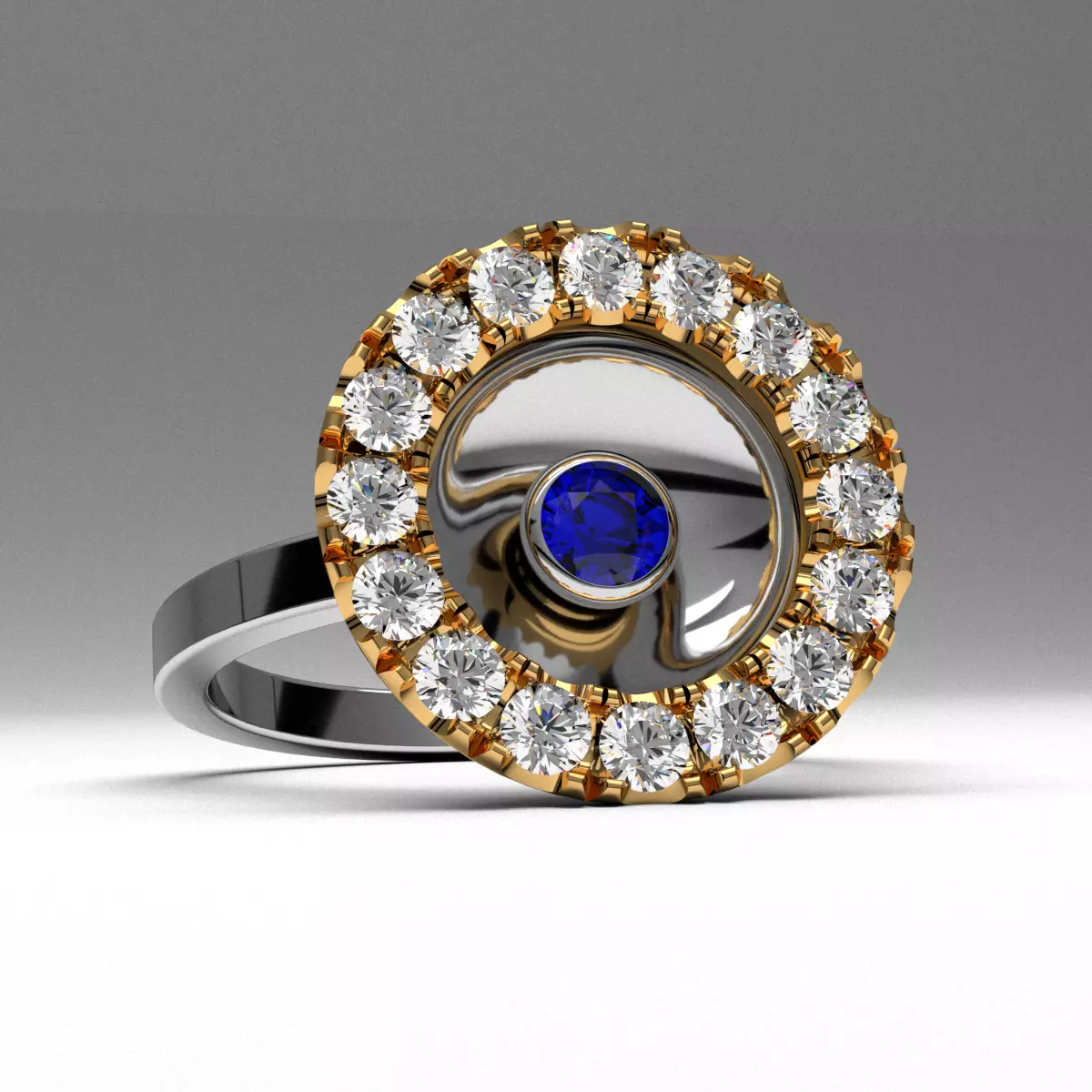 New diamond fashion engagement ring 3d printable 3D print model