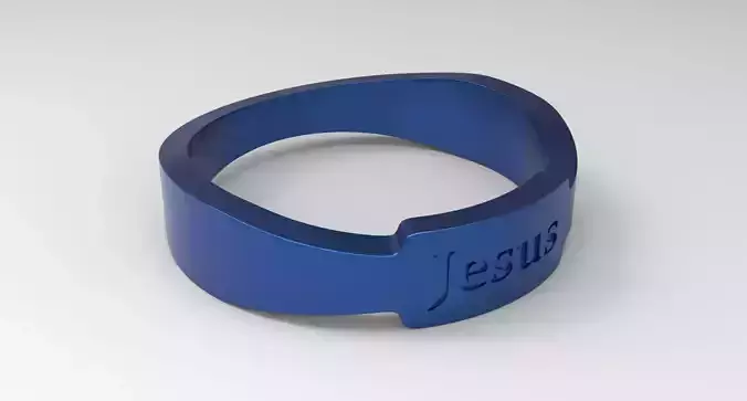 Jesus Ring Female Blue 3D print model