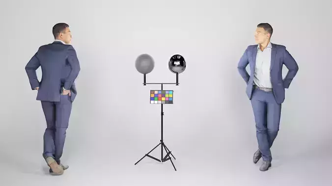 Handsome young man in suit 220 Low-poly 3D model