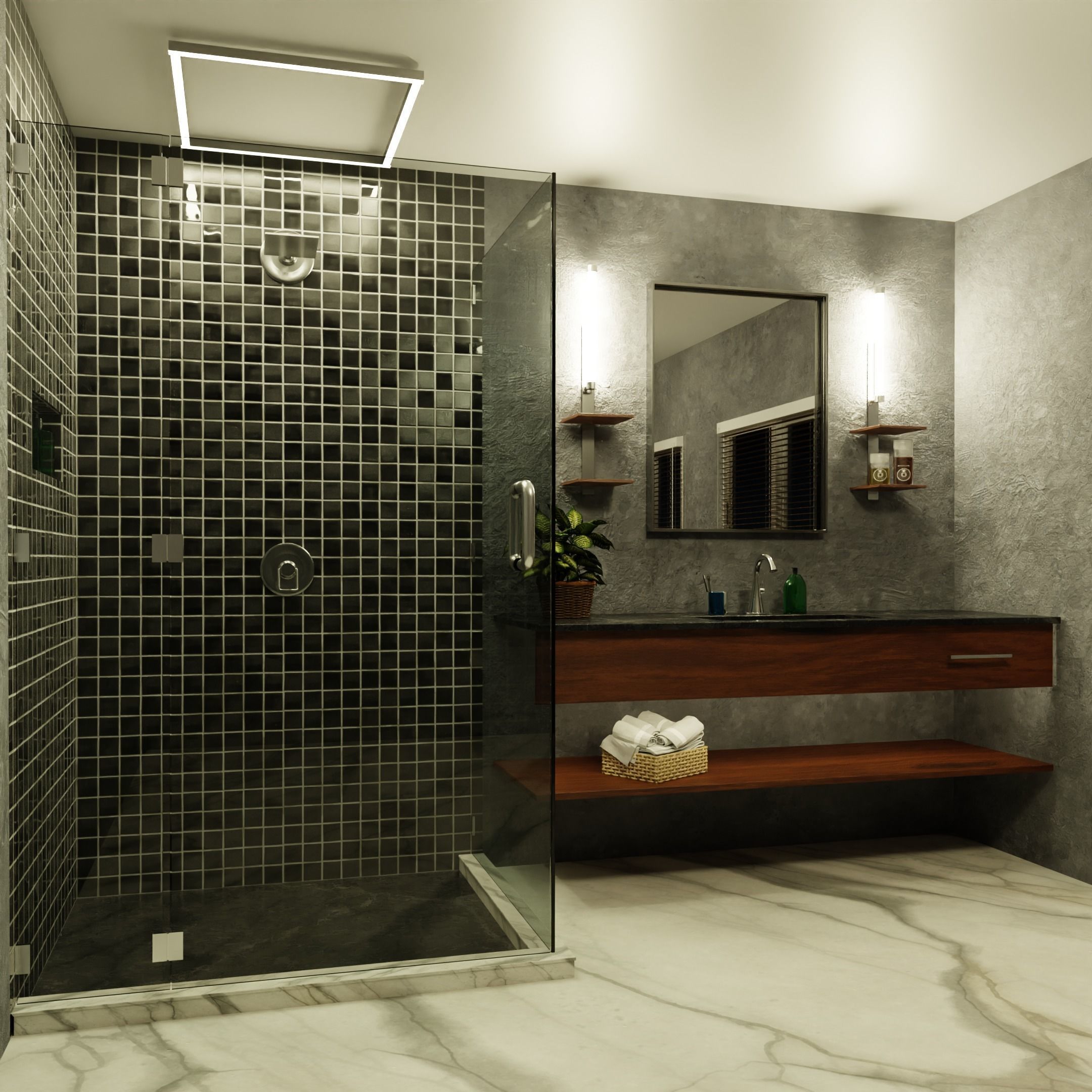 Bathroom Interior Scene 3D model_4