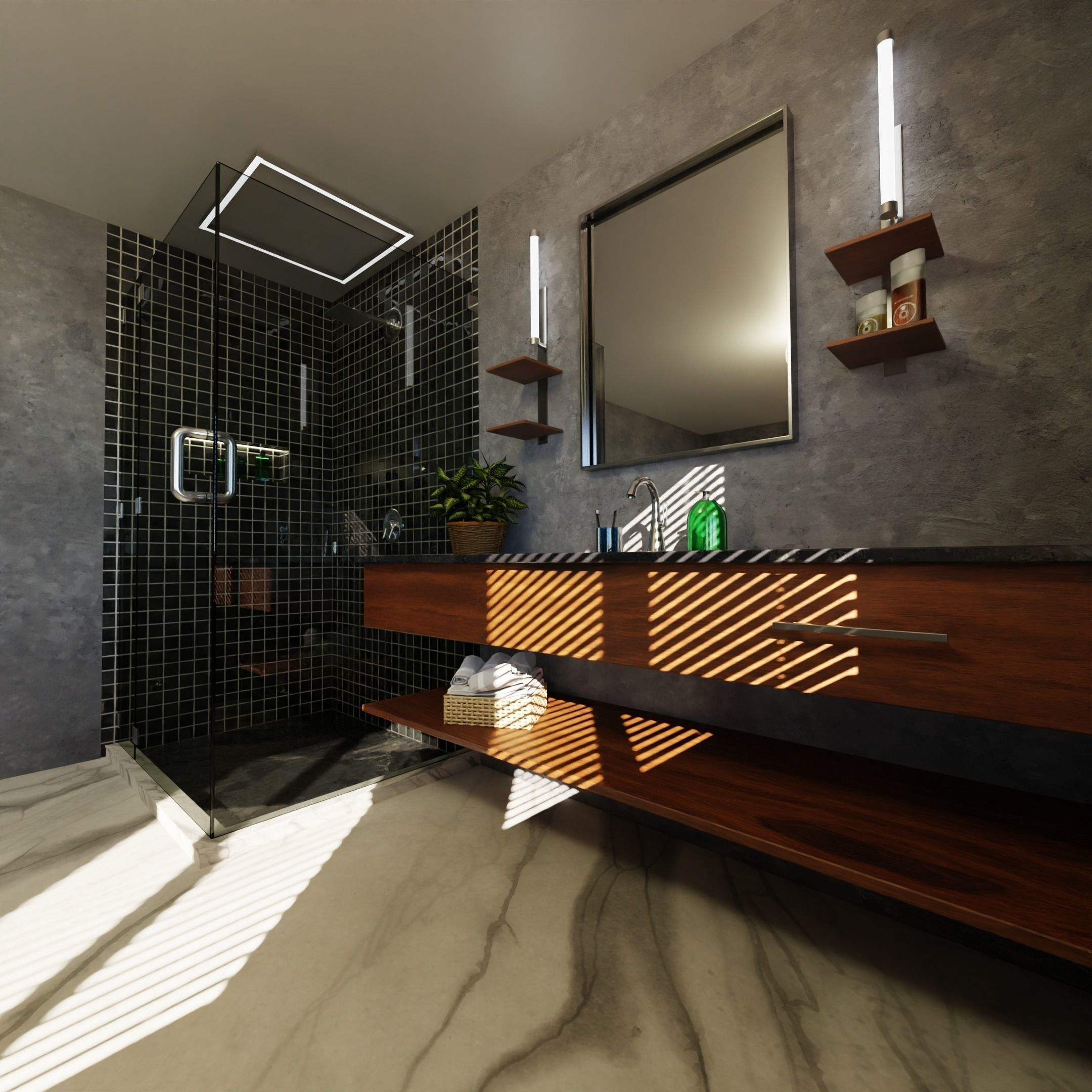Bathroom Interior Scene 3D model_1
