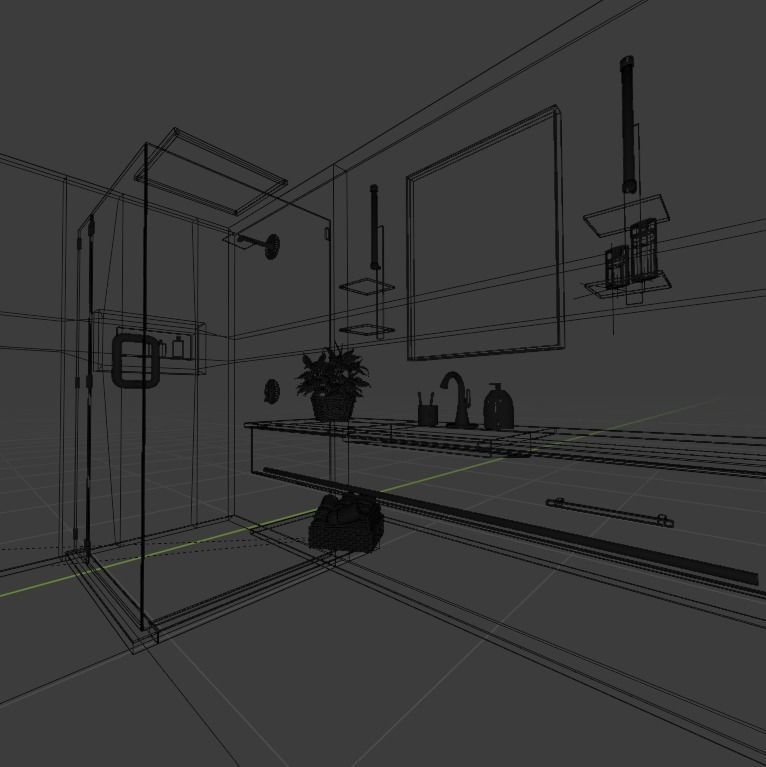 Bathroom Interior Scene 3D model_5