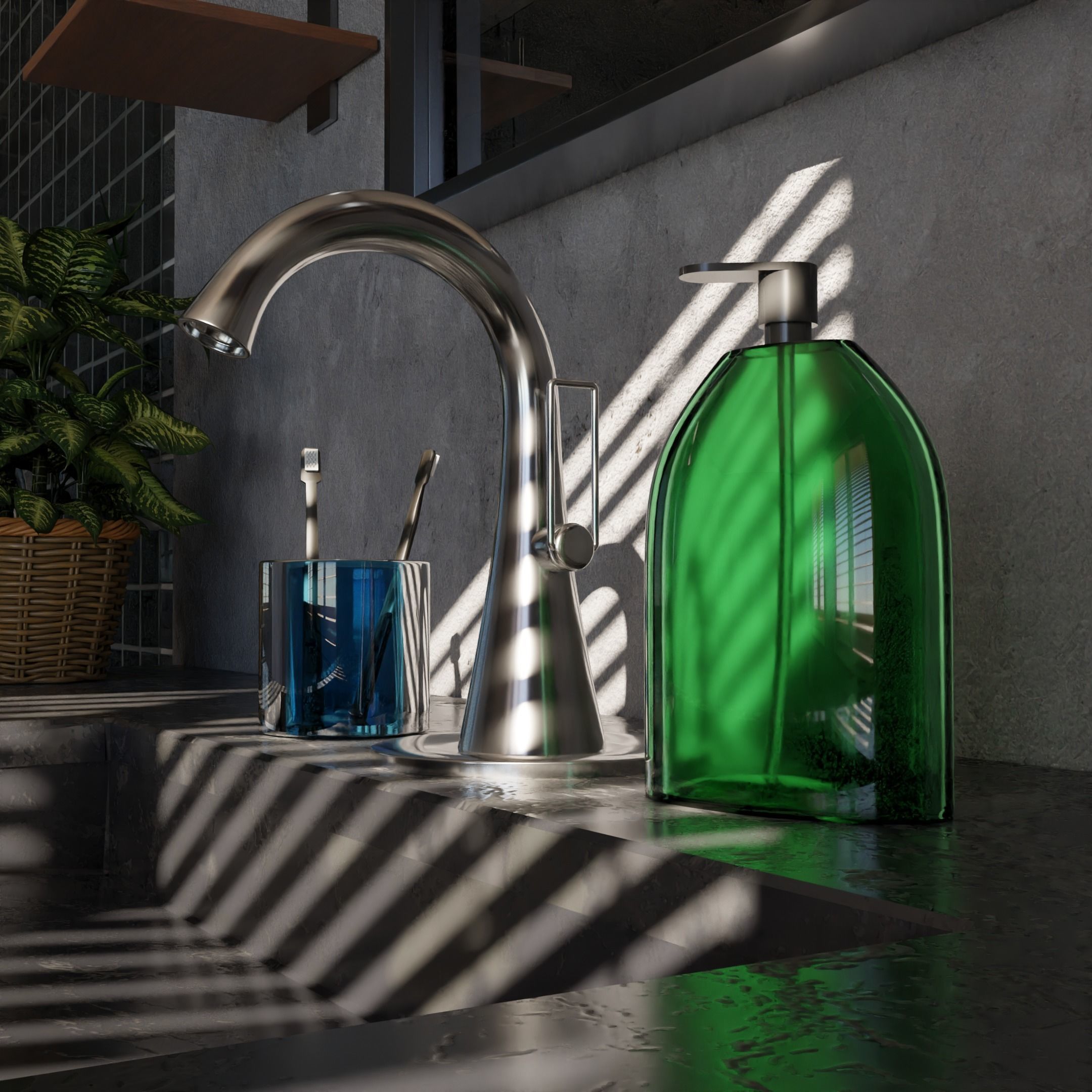 Bathroom Interior Scene 3D model_2