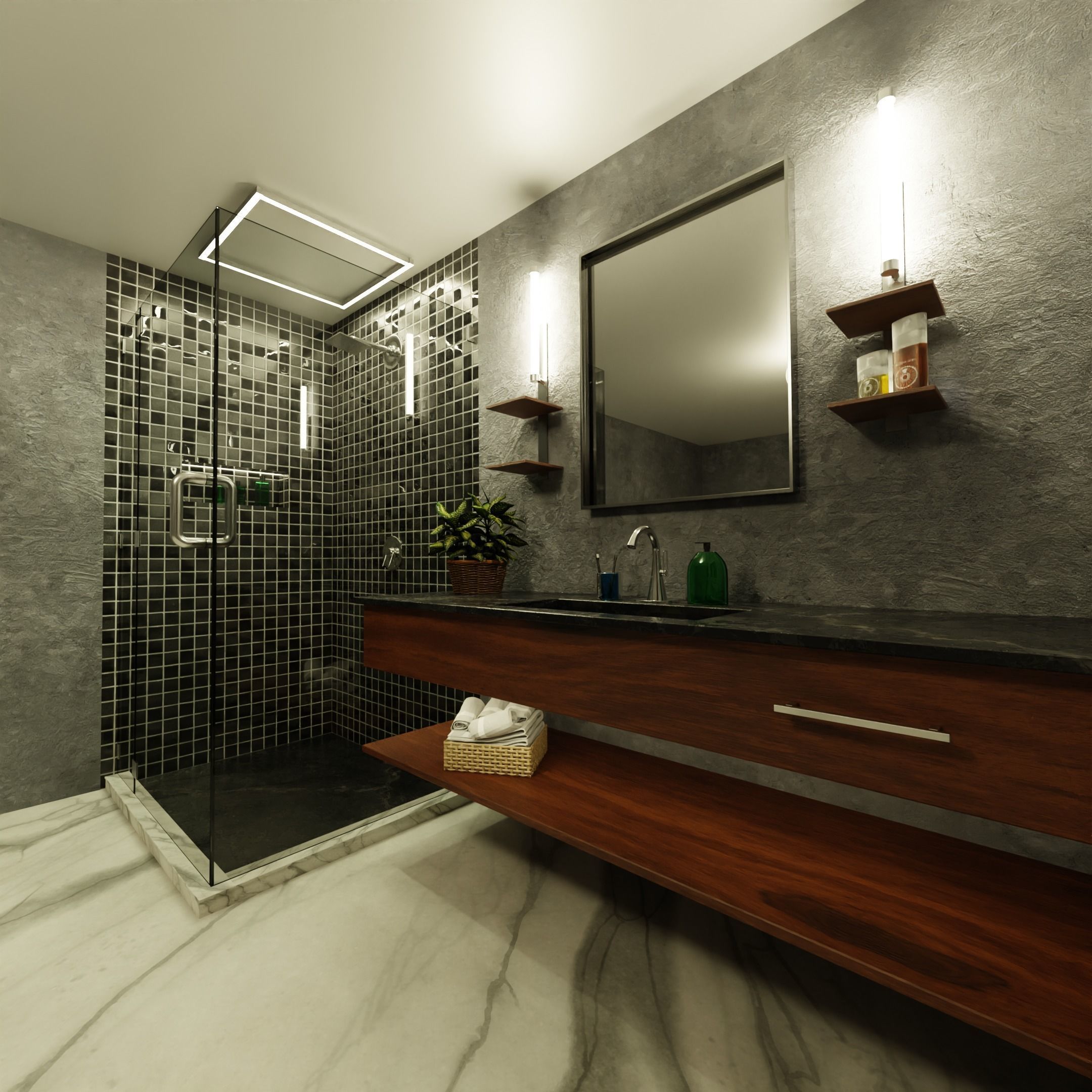 Bathroom Interior Scene 3D model_3