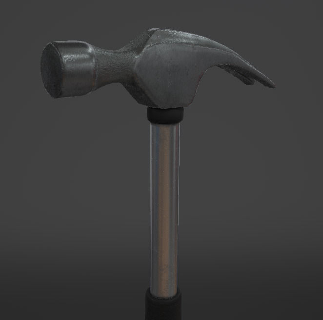 Small Hammer Low-poly 3D model_1
