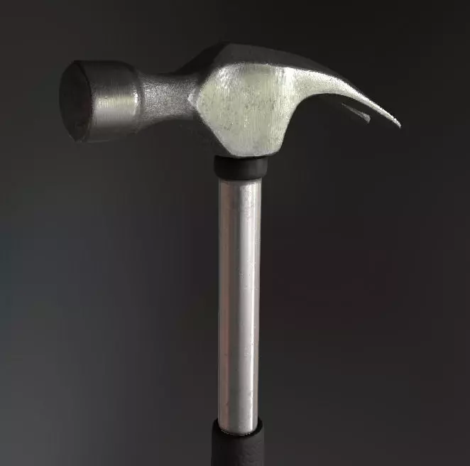 Small Hammer Low-poly 3D model_0
