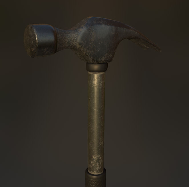 Small Hammer Low-poly 3D model_2