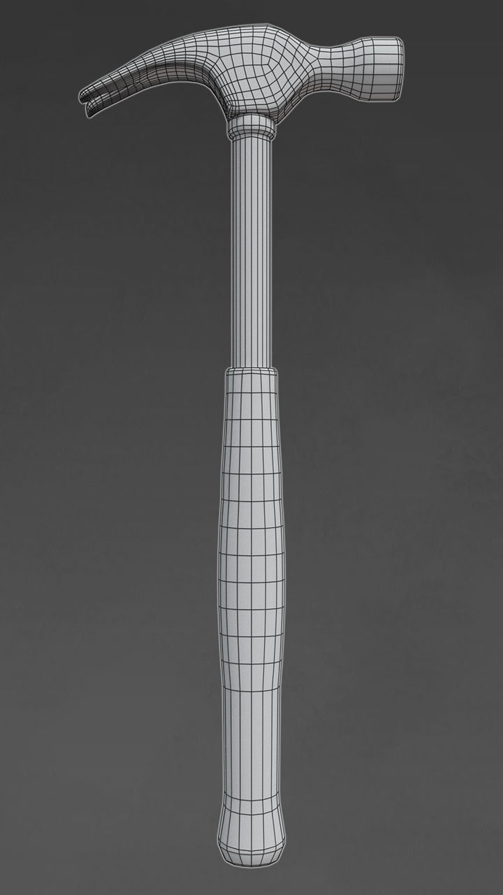 Small Hammer Low-poly 3D model_4
