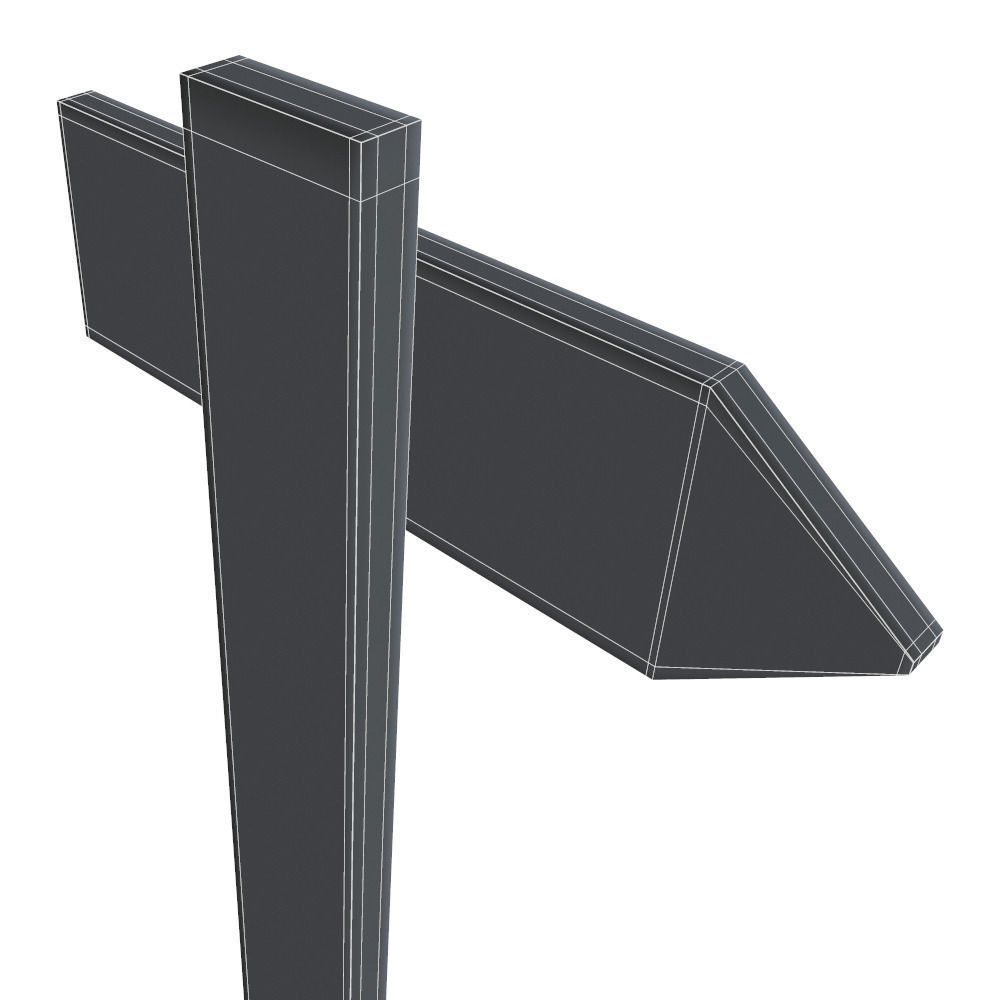 Wooden Sign Free 3D model_7