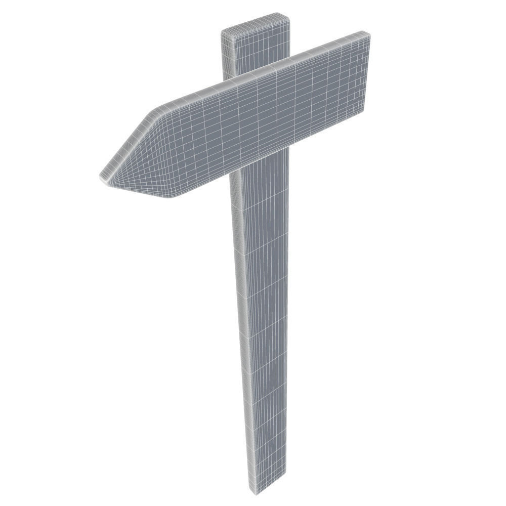 Wooden Sign Free 3D model_4