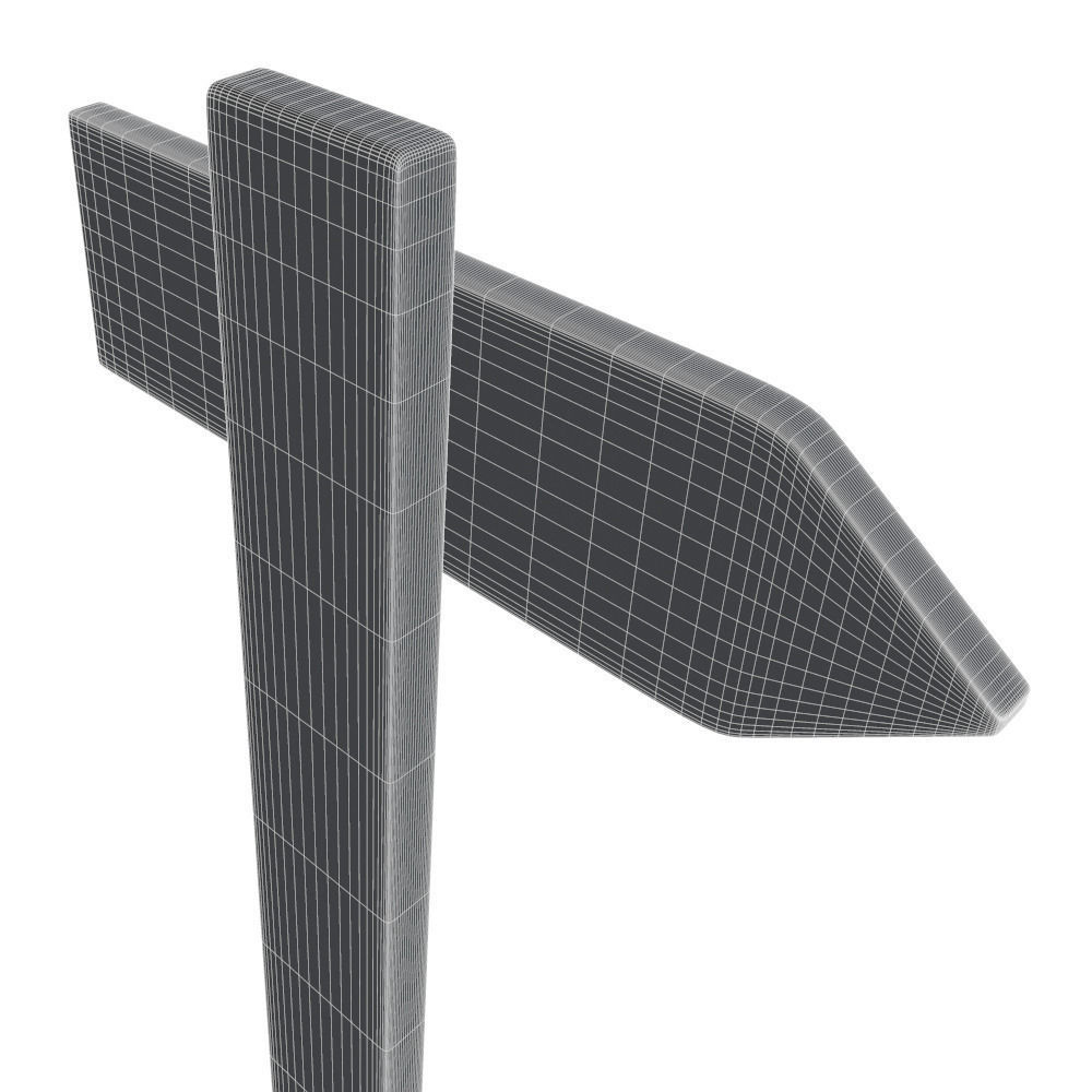 Wooden Sign Free 3D model_8