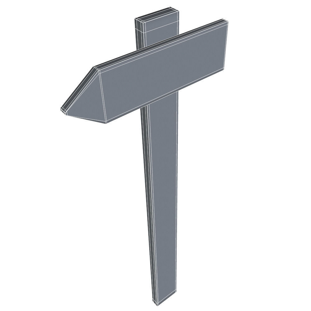 Wooden Sign Free 3D model_3