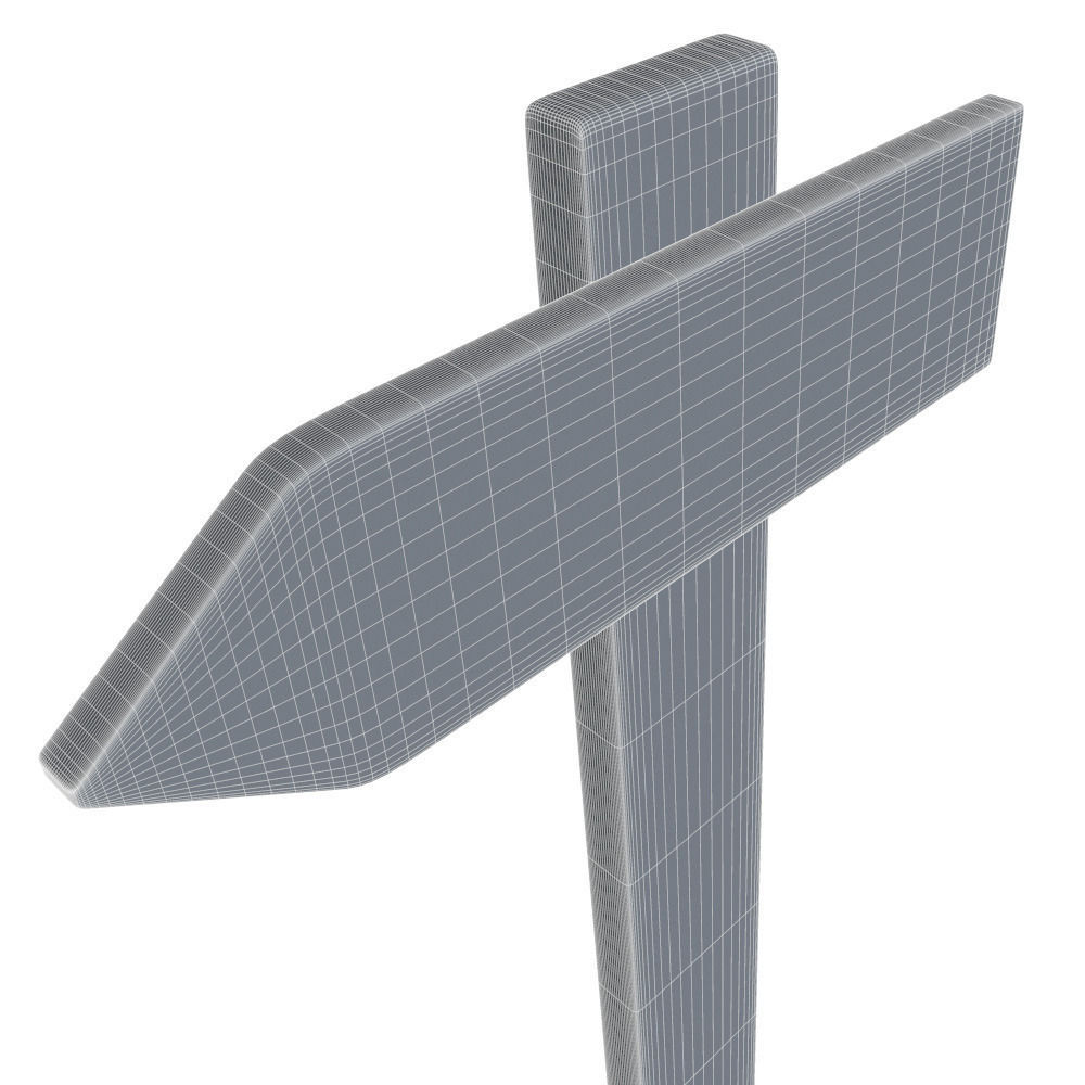 Wooden Sign Free 3D model_6