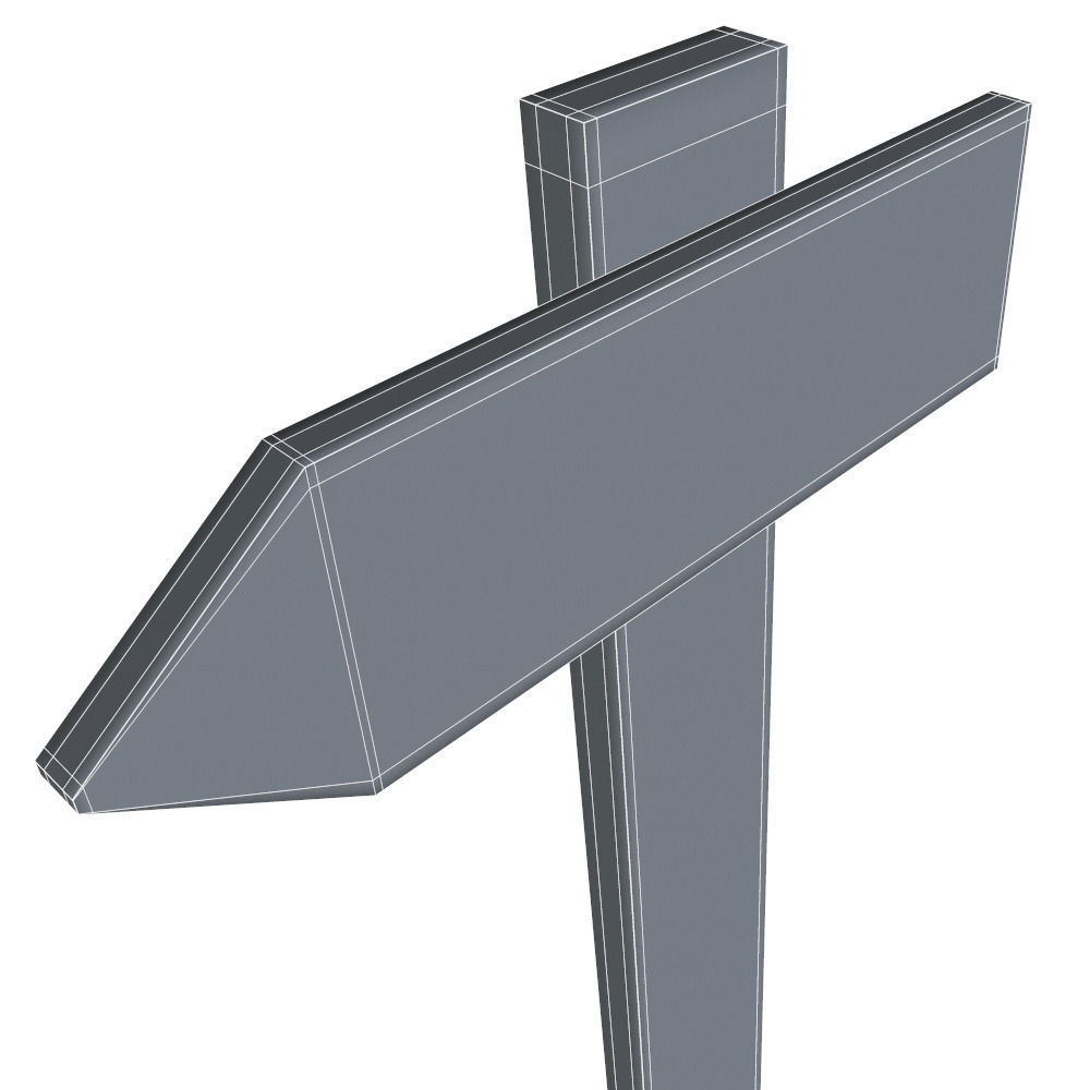 Wooden Sign Free 3D model_5