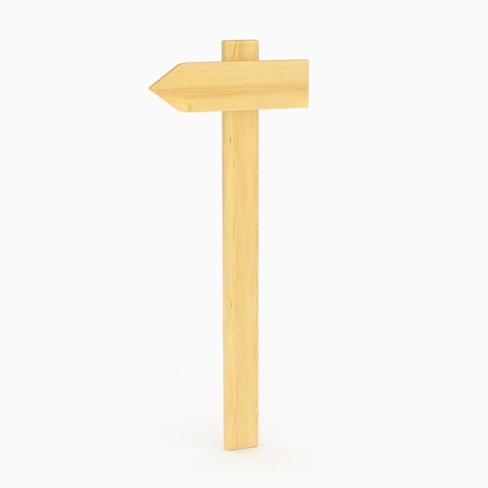 Wooden Sign Free 3D model_1