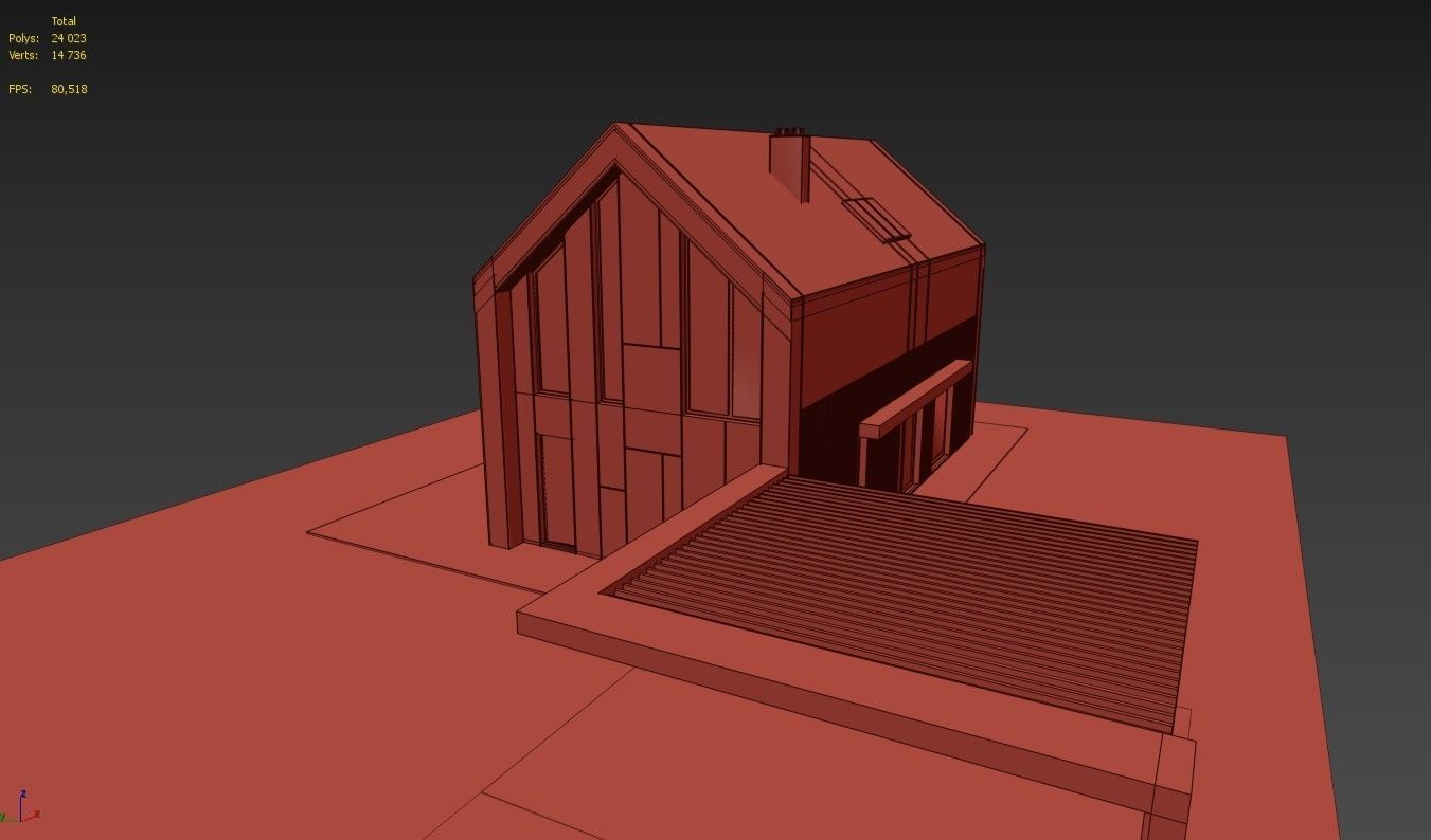 House in the woods Low-poly 3D model_7