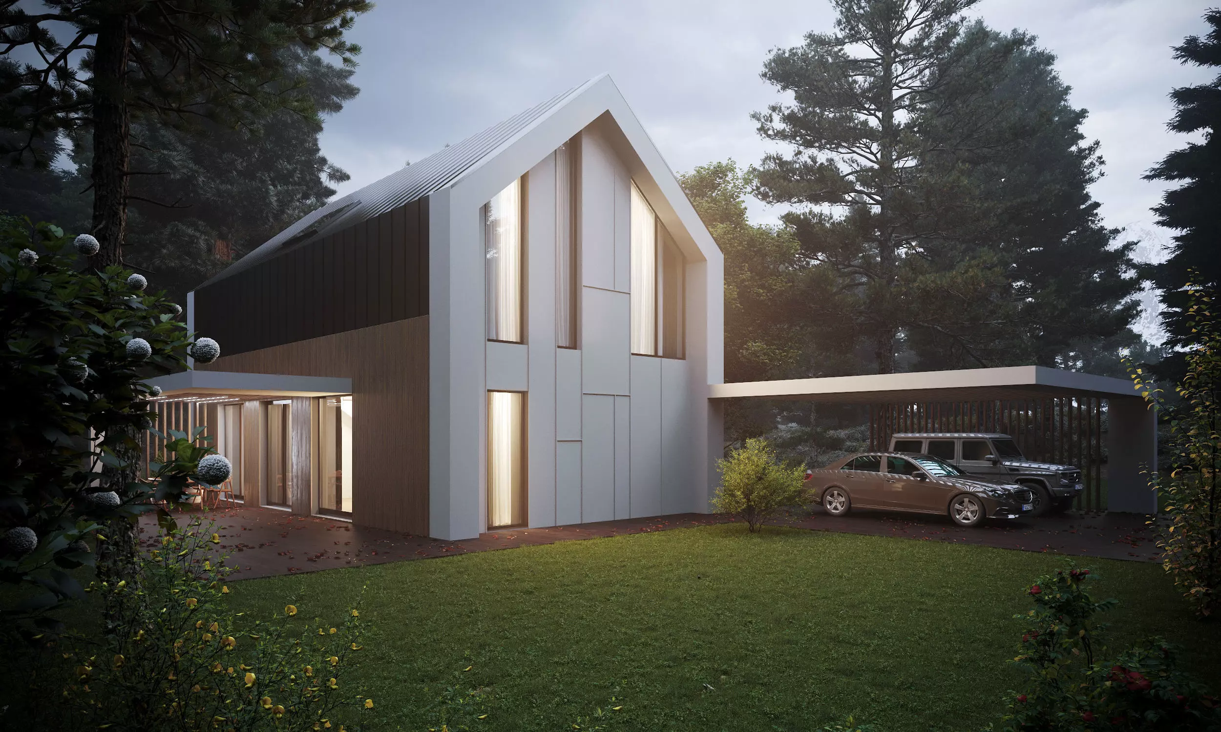 House in the woods Low-poly 3D model_0